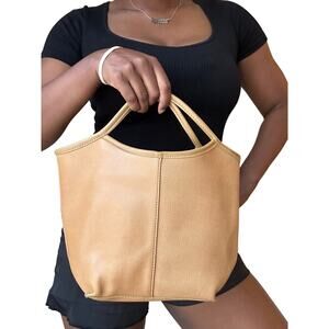 Faux Leather Tan Handbag